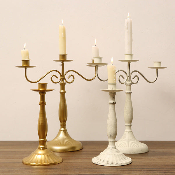 Nordic wrought iron candlestick three-headed five-headed candlestick romantic candlelight dinner atmosphere decoration wedding props