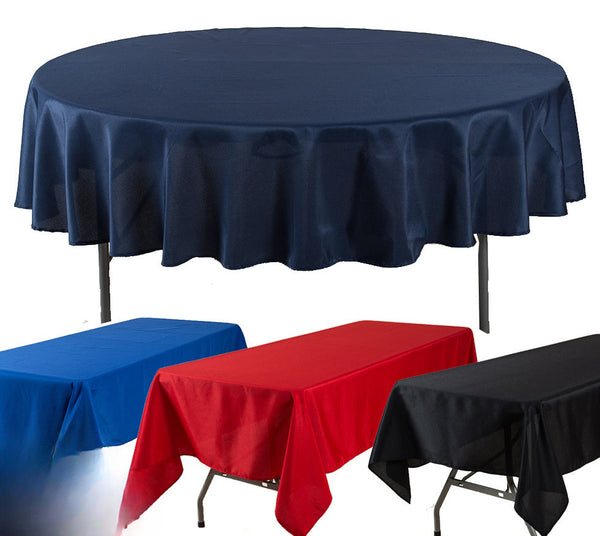 Wedding props party decoration  Solid color round tablecloth  selling black pure white rectangular party tablecloth 6FT movable tablecloth wholesale.