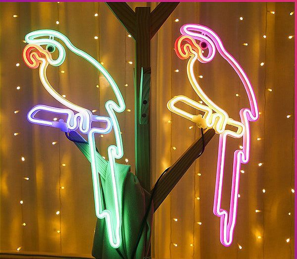 Wedding props party decoration Interior decoration LED parrot neon light flexible light strip creative design light hotel living room parrot decoration light