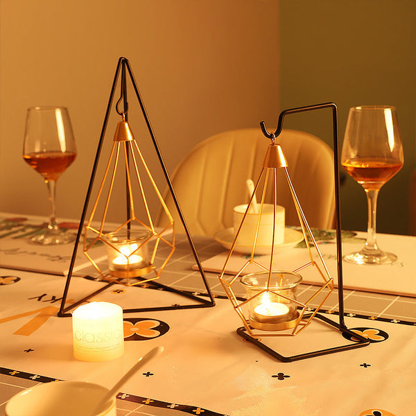 Wedding props party decoration Nordic minimalist iron candle holder jewelry Western restaurant atmosphere decoration props romantic candlelight dinner and wedding props decoration