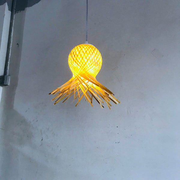 Wedding props party decoration Japanese restaurant, wedding website, black tea room, study room, bedroom, bamboo art pendant lamp, jellyfish bamboo strip decoration, floor lamp, small pendant lamp