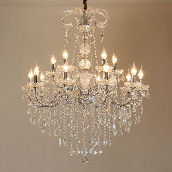 Wedding props European living room chandelier, dining room, bedroom lamps, wrought iron hotel, wedding decoration, candle lamp, duplex staircase, chandelier