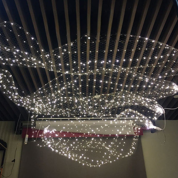 Wedding props party decoration : LED starry sky net. starry sky. chandelier decoration. wedding hall. decorative lights. fishing net lights. starry sky roof