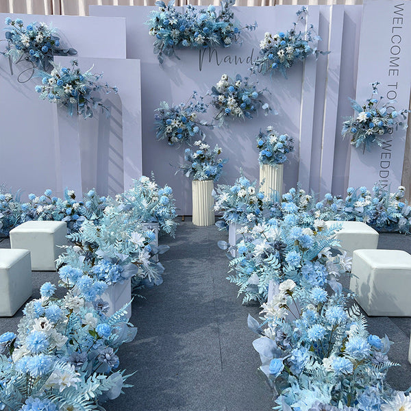 Wedding props, flower arrangement, wedding ceremony, simulation silk flower arrangement, wedding hall, hotel engagement stage, flower background