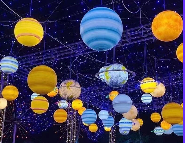 Wedding props party decoration  Courtyard moon lights outdoor solar planet lights villa lawn atmosphere floor lights grass glowing ball lights