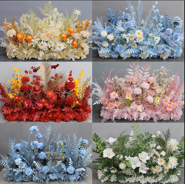 Wedding props decoration wedding flowers simulation ceiling artificial flowers plastic flower floor layout flower guide T-shaped table flower arrangement