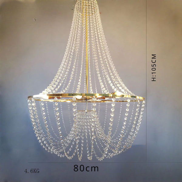 New Wedding props party decoration crystal bead curtain electroplated iron European style chandelier, wedding hall ceremony decoration, ceiling props