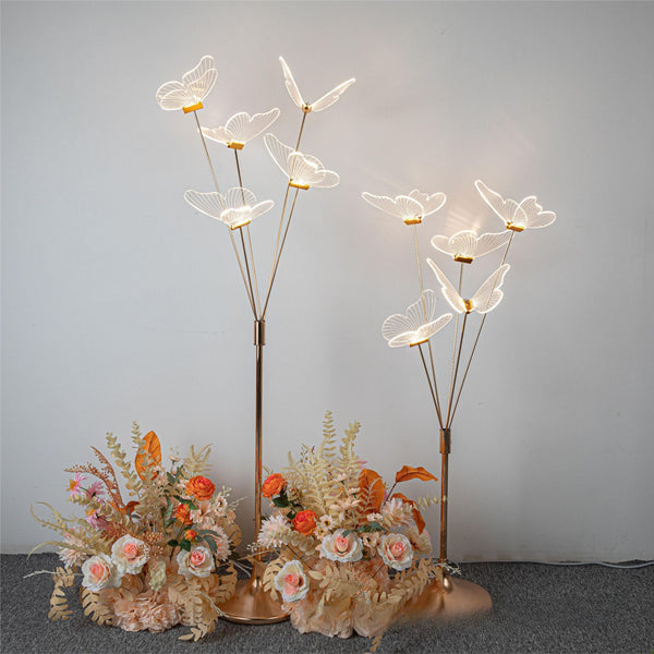 Wedding acrylic 5-head luminous brushed butterfly guide stage decoration banquet living room scene decoration props