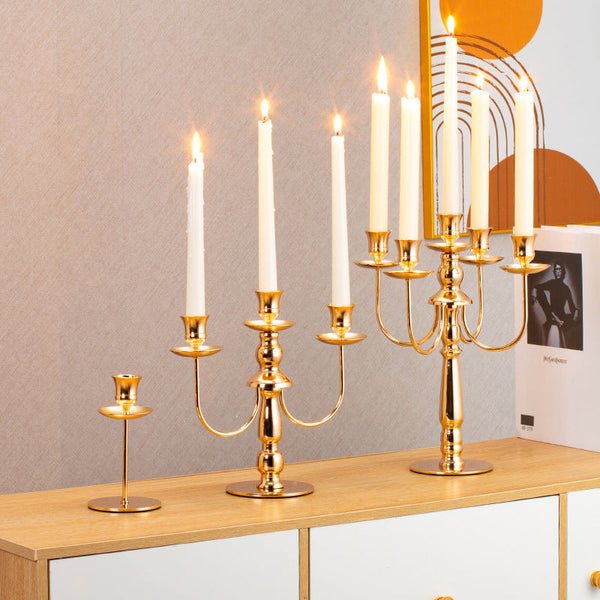 European Style Metal Candle Holder Candle Holder Gold Candle Holder Stand Wedding Home Dining Room Decoration Candle Holder Crafts Ornaments