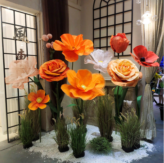 Wedding props party decoration  Outdoor waterproof large paper flowers. Yu Meiren simulation flowers. wedding decoration. internet celebrity check-in props. decorative artificial flowers