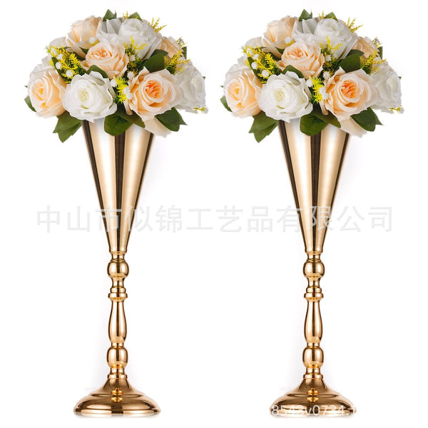 Wedding props party decoration wrought iron flower table flower ornaments wedding decoration props metal trophy candlestick table flower