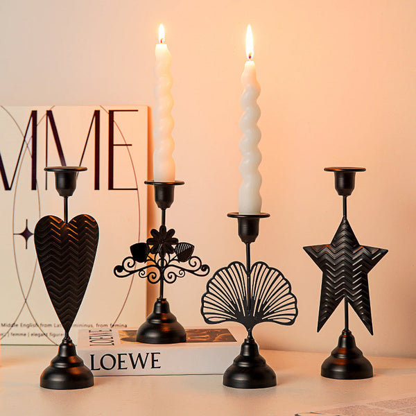 wrought iron retro candlestick ornaments home furnishings table romantic atmosphere props wall decoration