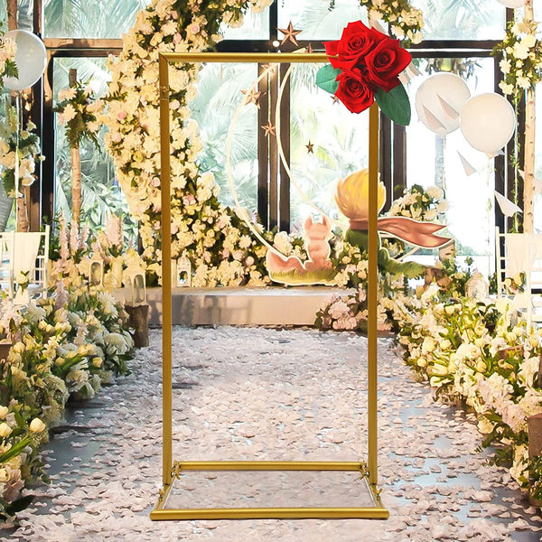 Wedding props party decoration wedding arch Gold arched metal wedding arch background frame flower rack ceremony birthday party garden decoration frame balloon display