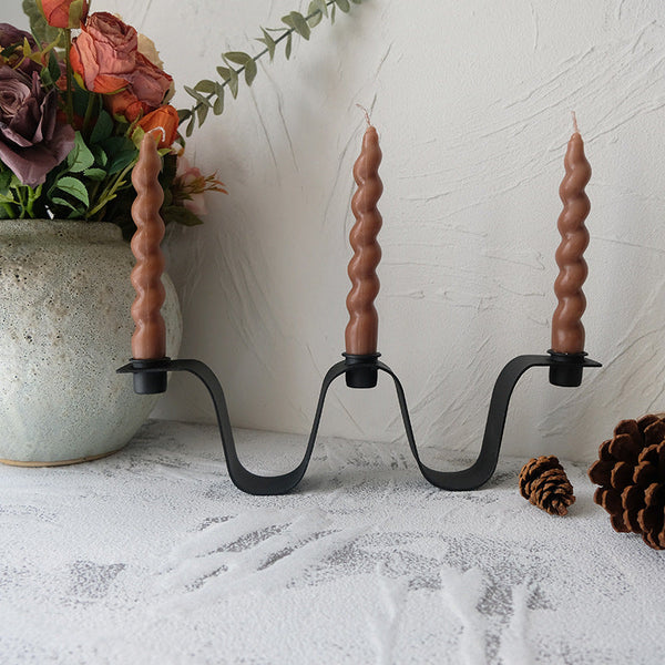 Wedding frosted black wave candlestick restaurant hotel candlelight dinner decoration creative W-shaped candlestick