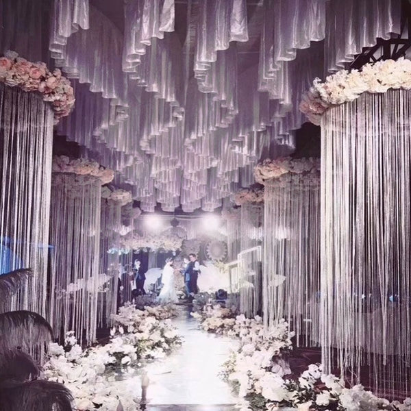 Wedding chandelier new wedding props wedding S ceiling yarn wedding top decoration S-wave genting hanging curtain