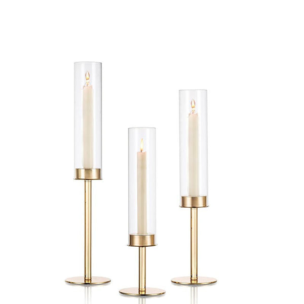 Wedding props iron-plated gold three-piece home candle holder wedding birthday party table decoration