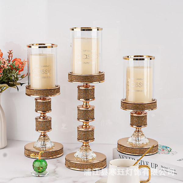 Wedding props decoration ornaments living room hotel wedding decoration aromatherapy candle holder light luxury metal candle holder