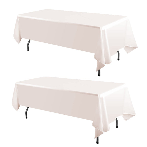 White seamless polyester rectangular solid color tablecloth party hotel wedding decoration