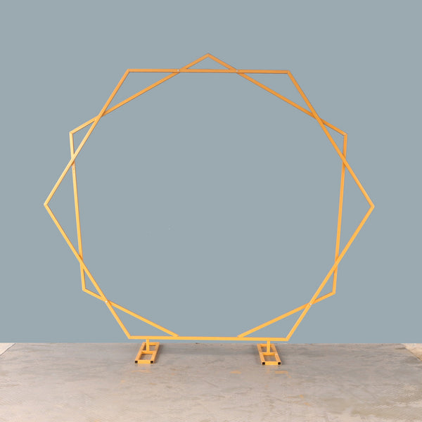 Wedding props party decoration  Double hexagonal wedding props geometric arch wrought iron background stand artificial flower stand decorative stand outdoor arch