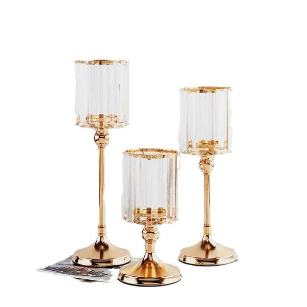 Wedding props candle holder simple luxury golden Nordic candle holder decoration wedding photography props European and American home dining table retro candle holder