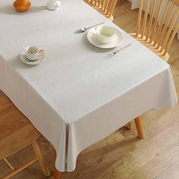 Solid color tablecloth waterproof tablecloth decorative seamless polyester rectangular tablecloth