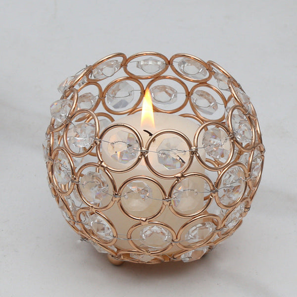 Wedding props party decoration Manufacturer octagonal beads crystal ball party wedding candle cup creative vintage openwork glass atmosphere effect candle holder