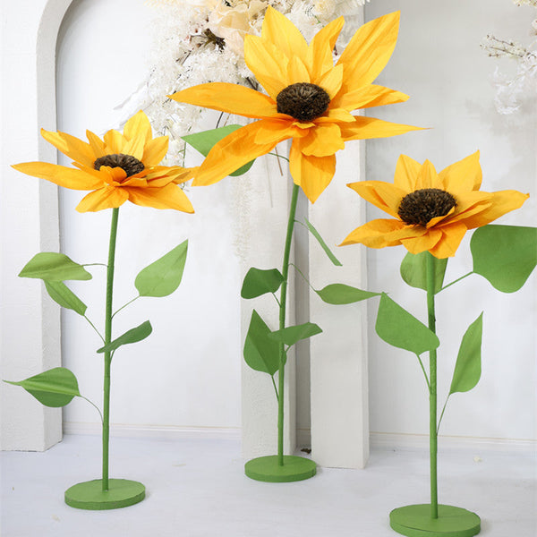 Outdoor Wedding props party decoration  Road Guide Sunflower Paper Flower Festival Mall Beauty Display Window Decoration and Layout Handmade Simulation Paper Flower