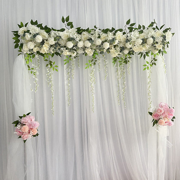 Wedding props party decoration  Flower Rows with Forest Scenery Layout. Wedding Scene. Artificial Flowers. Simulated Flower Road. Flower Rows Arch