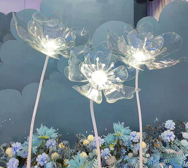 Wedding props, new wedding party decorations, welcome area decorations, decorations, decorations, and ornaments. T-table luminous road guide crystal flower floor lamp